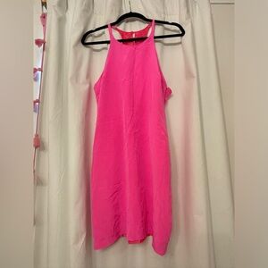 EUC Britt Ryan Hot Pink Silk Racerback Dress